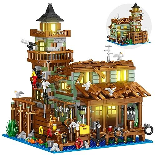 Reel in the Fun: Explore Creativity with the Fishing Village Store House Building Set!