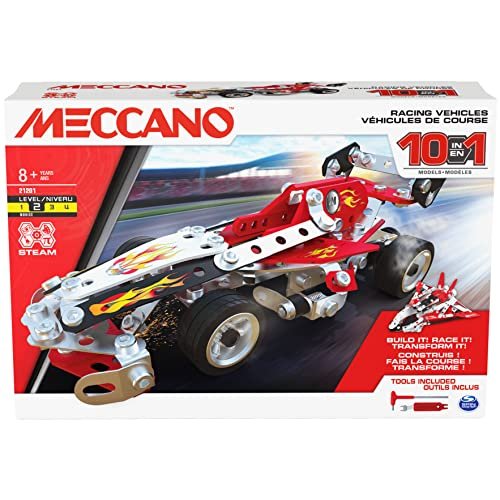 Rev Up Creativity: Unleashing Fun with the Meccano 10-in-1 Racing Vehicles STEM Kit!